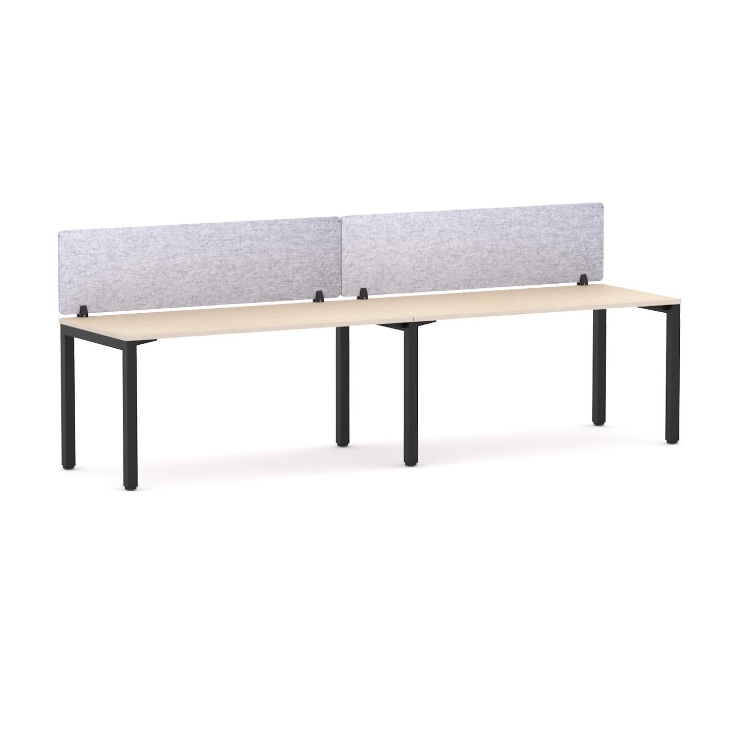 Axis 2 User Single-Sided Desks, 50x50mm Square Leg Design. Includes: AcoustiQ Screen
