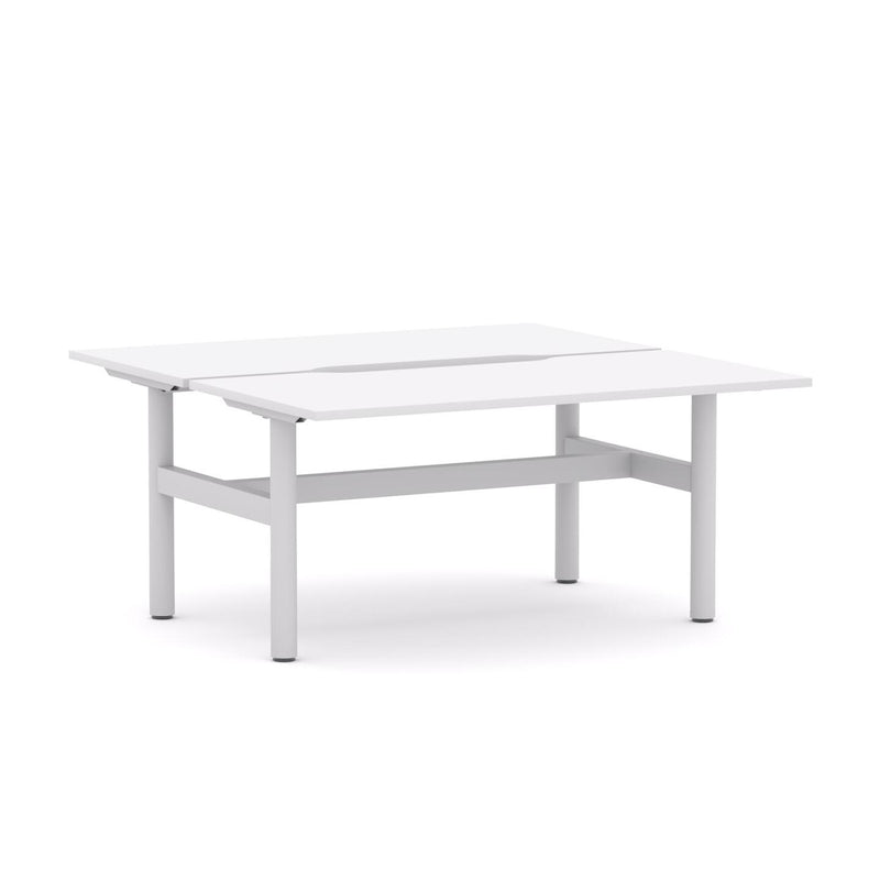 Agile Fixed Round 2-Person Double-sided Desk Workstation
