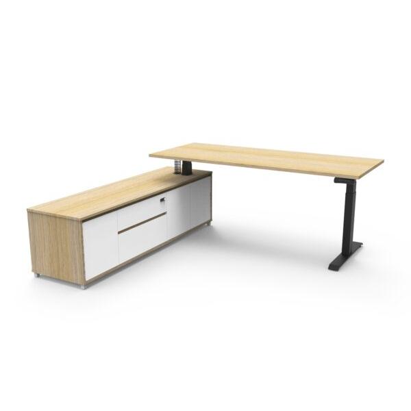 Boost Electric Height Adjustable - Executive Desk With Cabinet-Elite Office Furniture