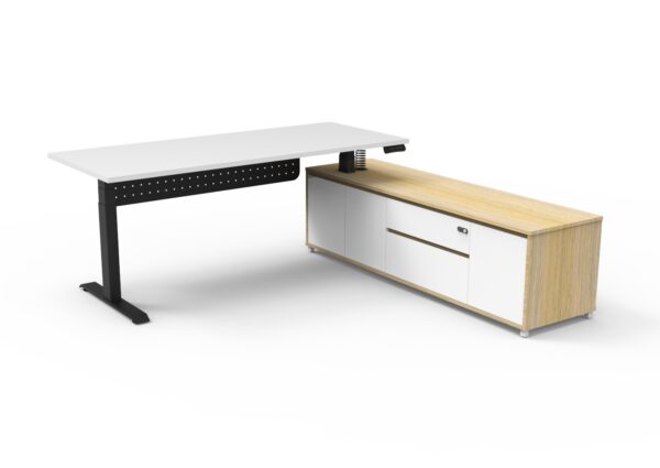 Boost Electric Height Adjustable - Executive Desk With Cabinet