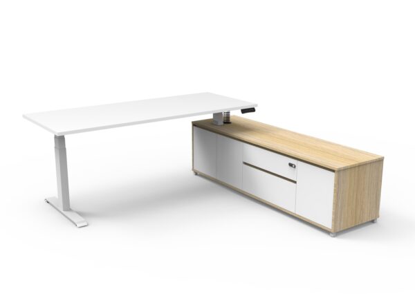 Boost Electric Height Adjustable - Executive Desk With Cabinet