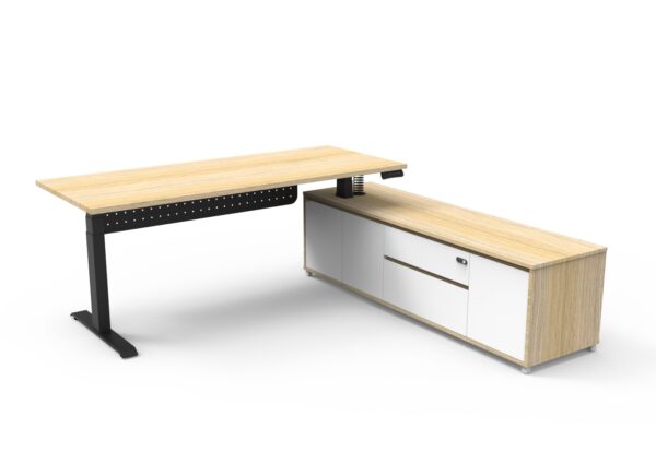Boost Electric Height Adjustable - Executive Desk With Cabinet