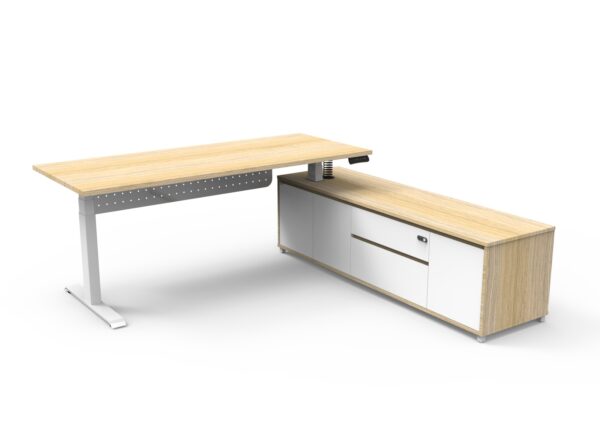 Boost Electric Height Adjustable - Executive Desk With Cabinet