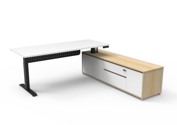 Boost Electric Height Adjustable - Executive Desk With Cabinet