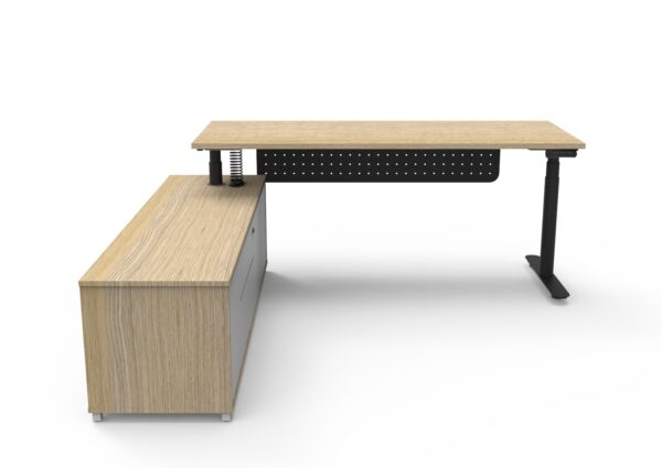 Halo (Round Legs) Electric Height Adjustable Executive Desk & Cabinet