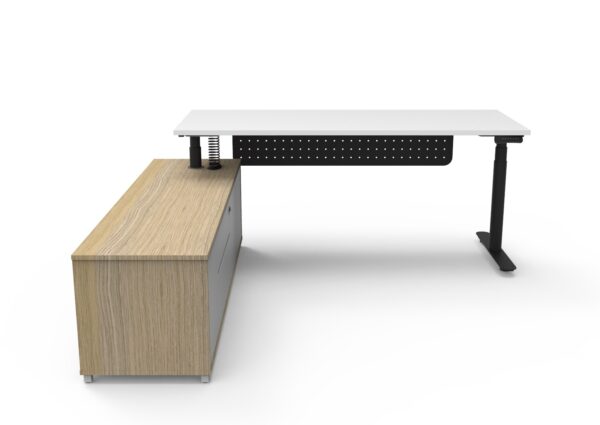 Halo (Round Legs) Electric Height Adjustable Executive Desk & Cabinet