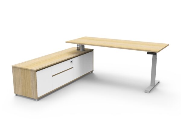 Boost Electric Height Adjustable - Executive Desk With Cabinet