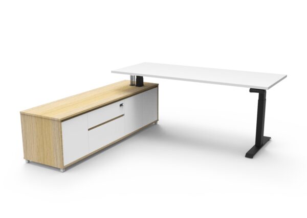 Boost Electric Height Adjustable - Executive Desk With Cabinet