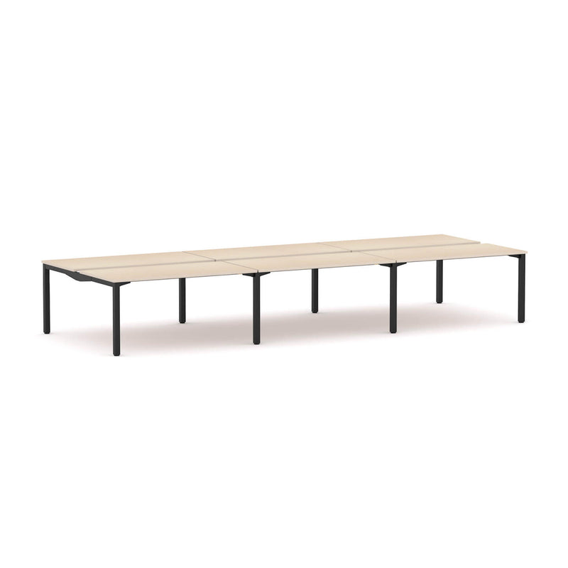 Axis Stretch 6-Person Double-sided Desk Workstation
