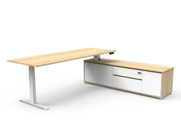 Boost Electric Height Adjustable - Executive Desk With Cabinet