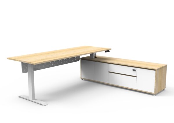 Boost Electric Height Adjustable - Executive Desk With Cabinet