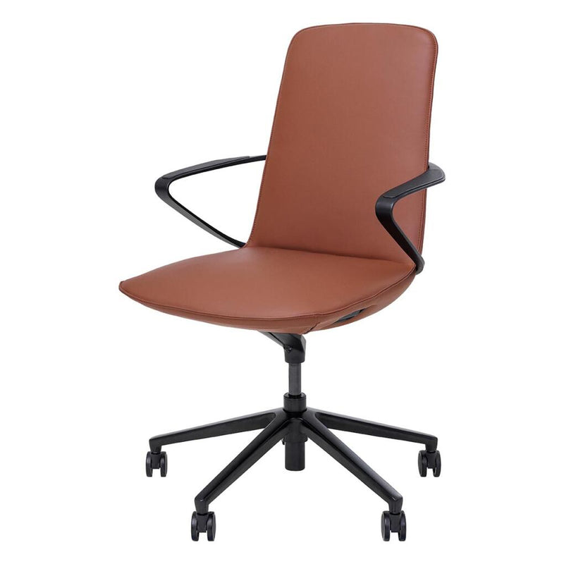 Nico Executive Chair with fixed arms, upholstered mid-back, moulded seat,base