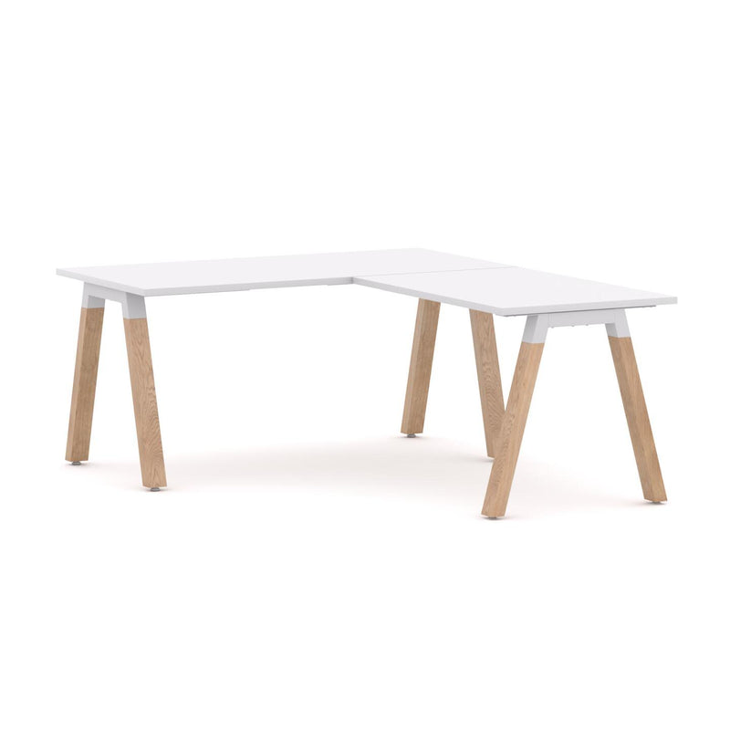 Plantation Straight Workstation with Return Oak
