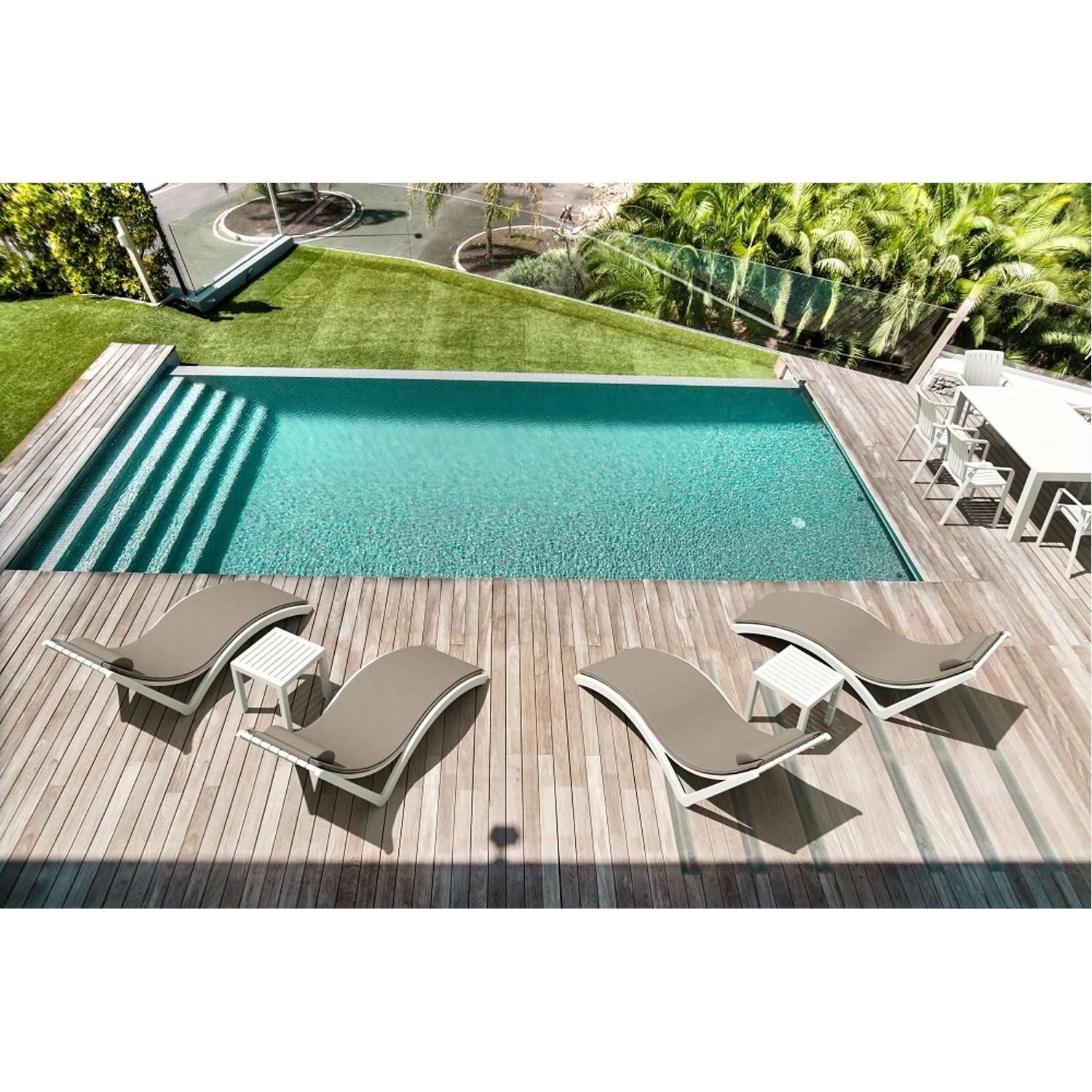 Siesta Slim Sun Lounger/Ocean Side Table 6pc Package-Elite Office Furniture
