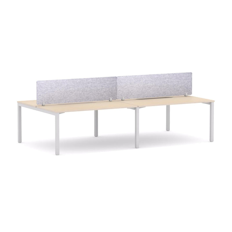 Axis 4 User Double-Sided Desks, 50x50mm Square Leg Design. Includes: AcoustiQ Screen