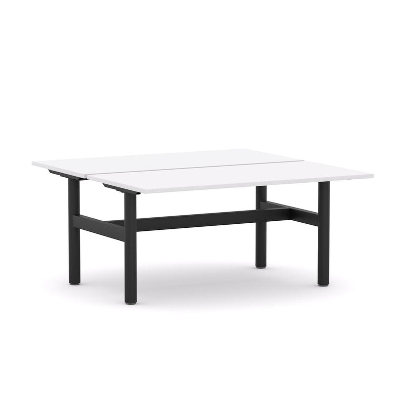 Agile Fixed Round 2-Person Double-sided Desk Workstation