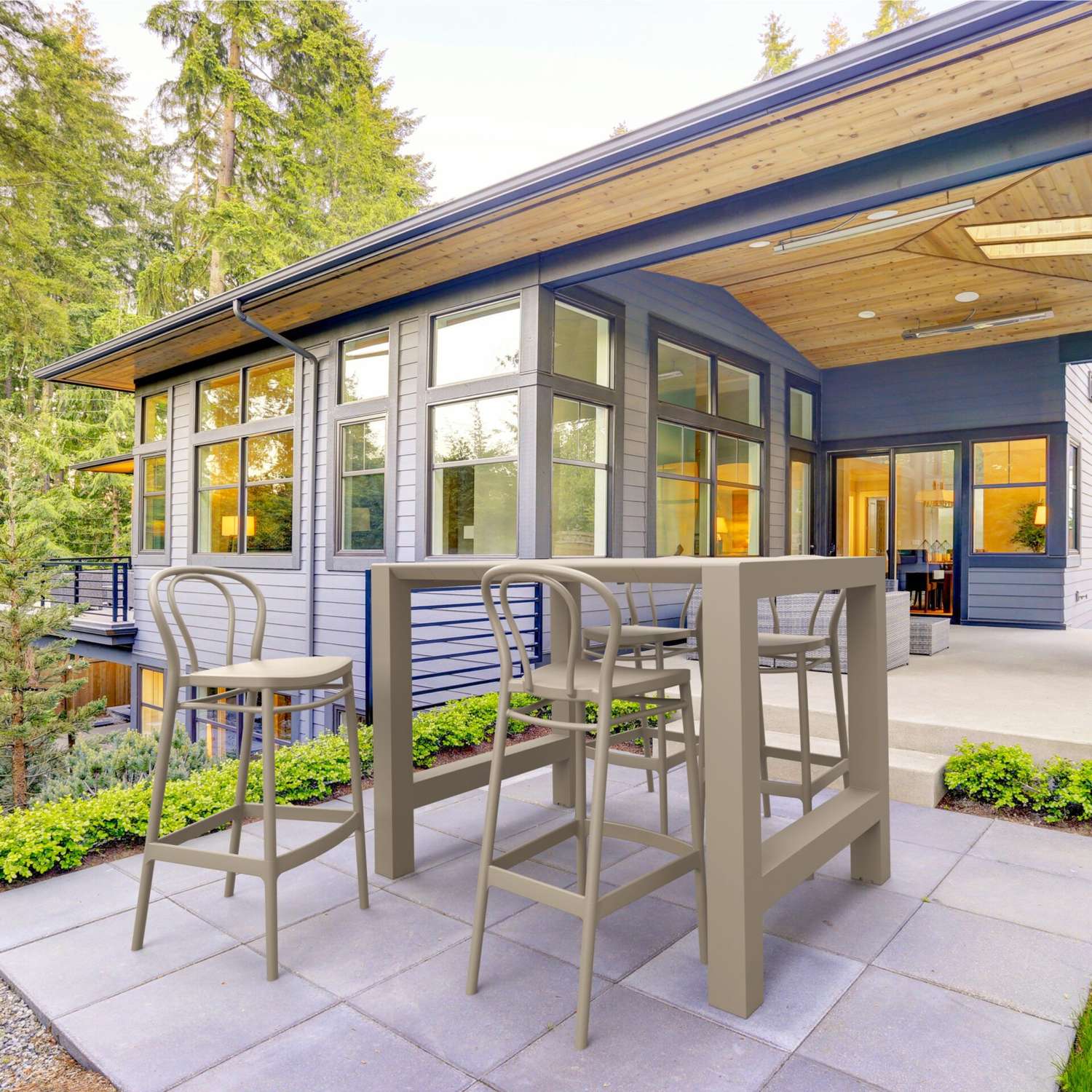 Siesta Vegas Bar Table/Victor Bar Stool 75cm (Dry Bar Height) 4 Seat Package