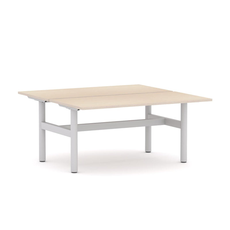 Agile Fixed Round 2-Person Double-sided Desk Workstation