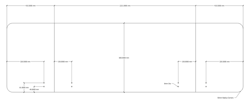 Acouline Double End Wrap 3 Quarter Screen - 90 Deg. Fold