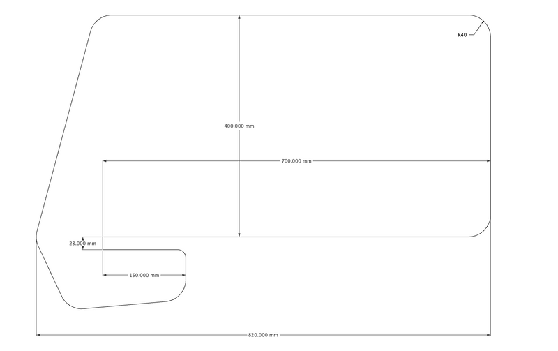 Acouline Slide On Desk Screen - Hook Cut