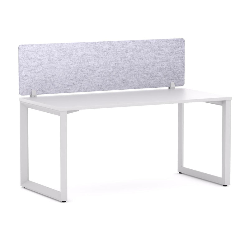 Anvil 1 User Single Desk, 50x50mm Triangular Loop Leg Design. Includes: AcoustiQ Screen