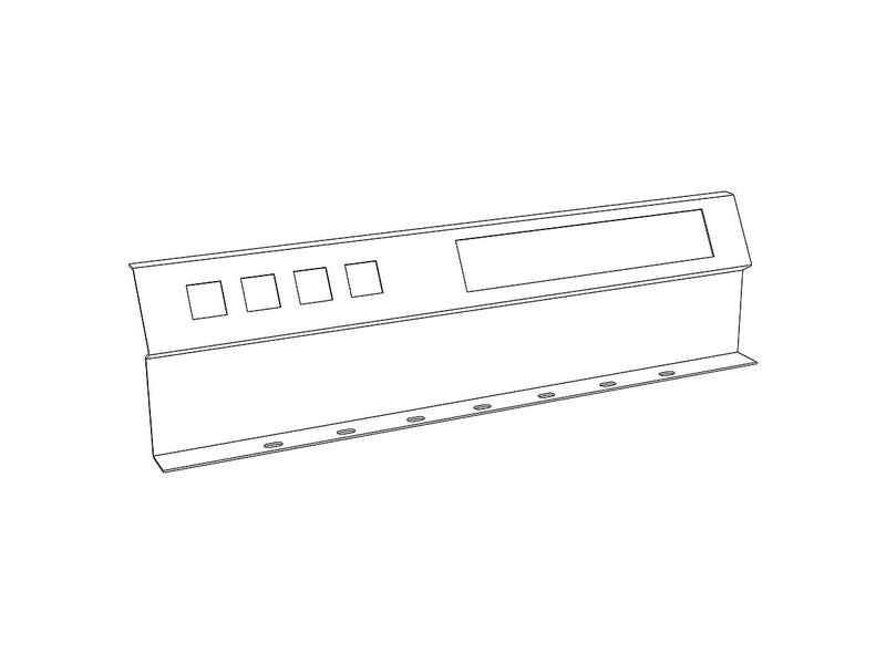 Axis Power and Data Plate for above desktop mounting to house 4 x Data Bezels and 4 x GPO Power Outlet: L515mm x D32mm x H139mm - White
