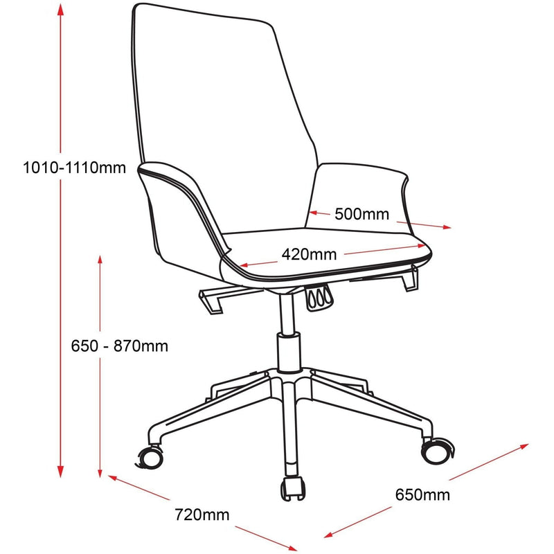 Accord Leather Medium Back Chair