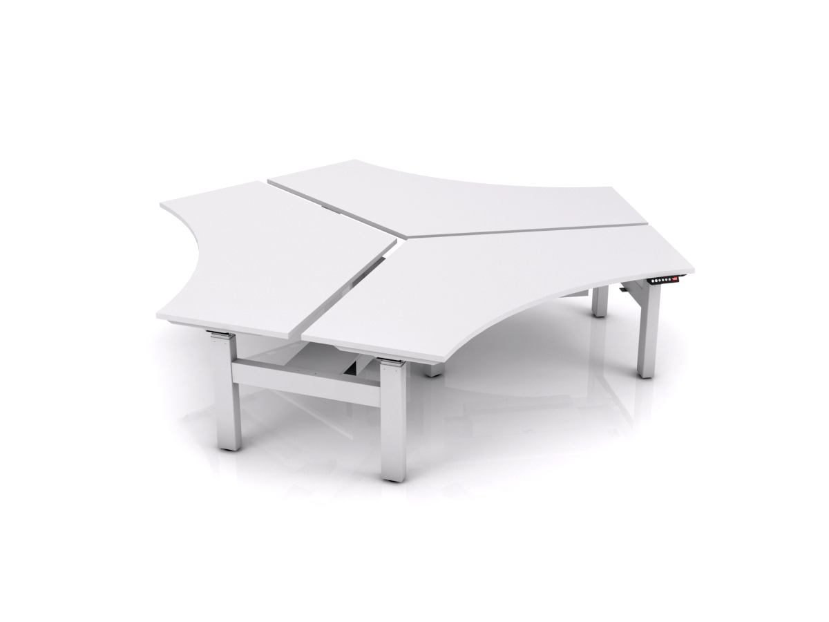 Agile 3 User Electrical Triple 120° Workstation - White Top