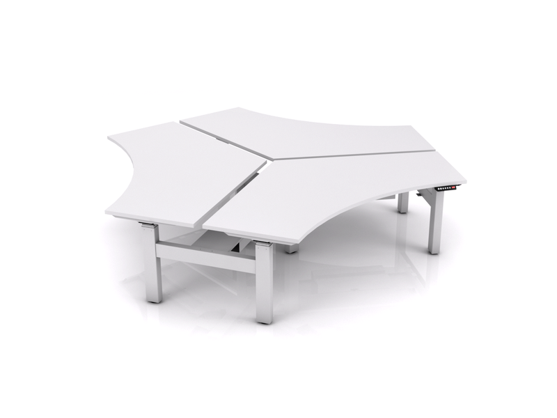 Agile 3 User Electrical Triple 120° Workstation - White Top