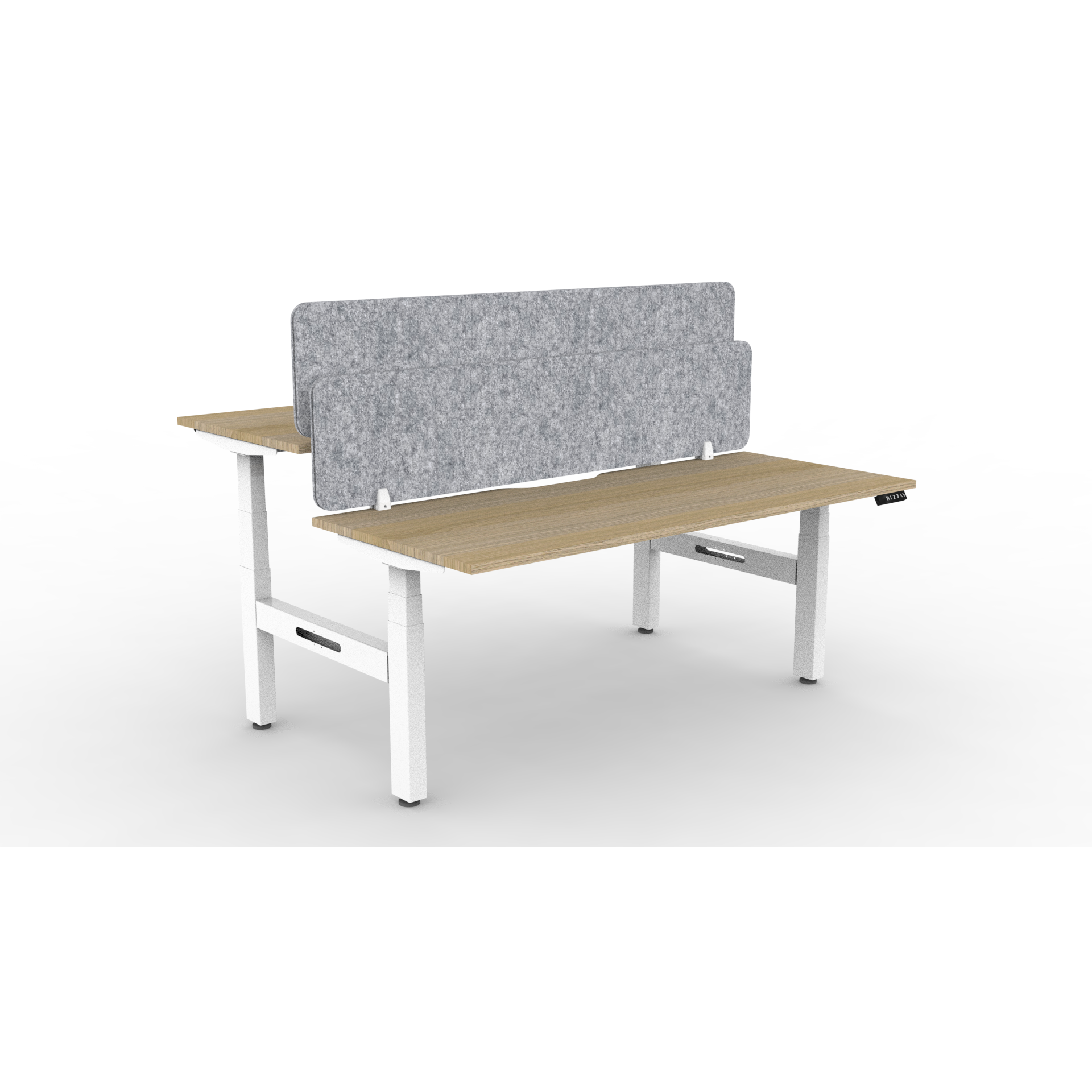 BOOST Plus + Electric Height Adjustable Back to Back Workstation with Eco Screens (2 Person)-Elite Office Furniture