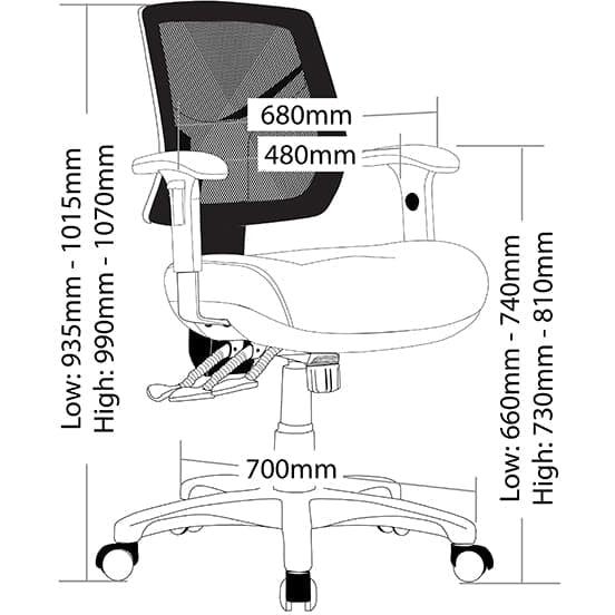 Chelsea 3 Lever Mesh Back Big Boy Seat Task Chair