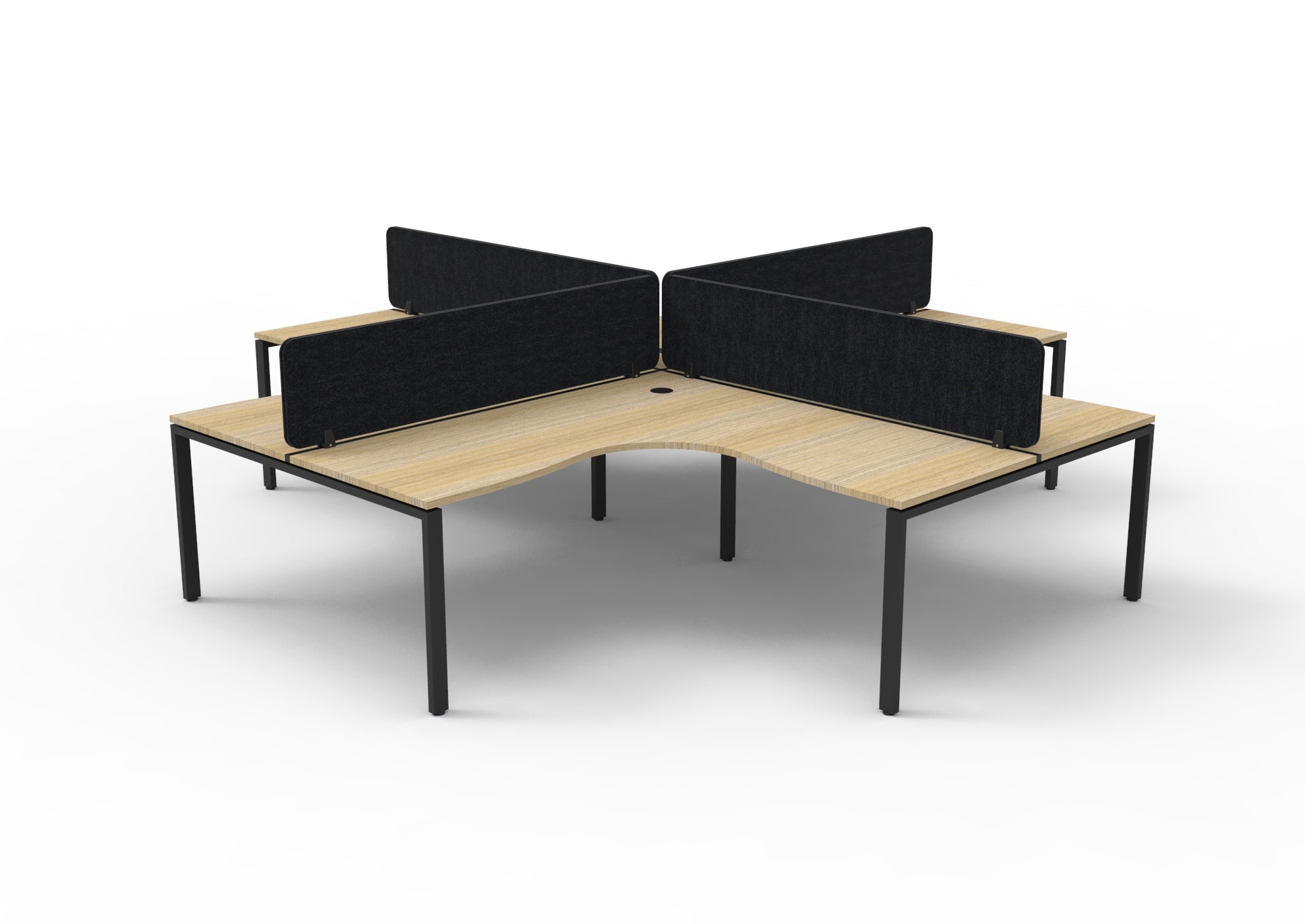 Infinity Profile Leg Corner Workstation - 4 Persons With Eco Panel