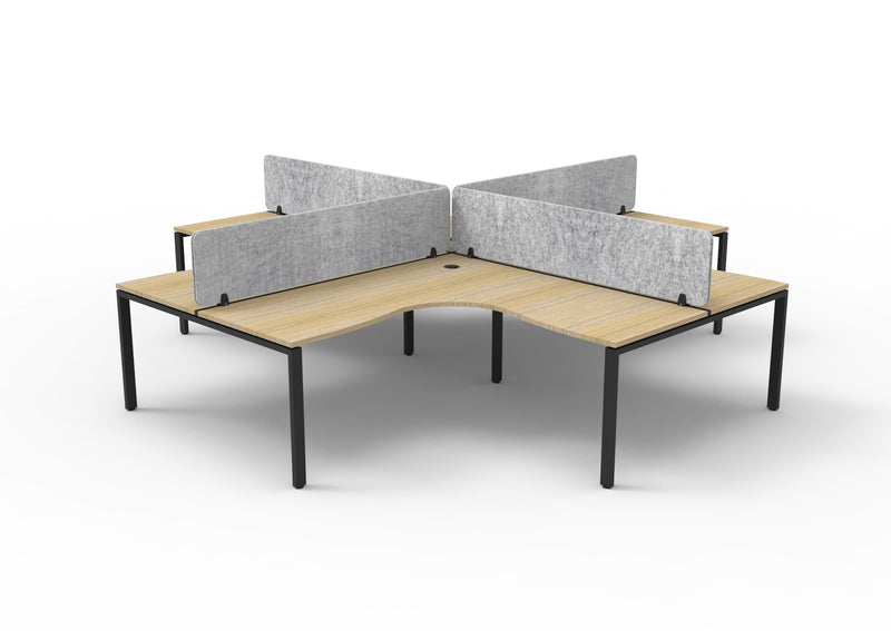 Infinity Profile Leg Corner Workstation - 4 Persons With Eco Panel