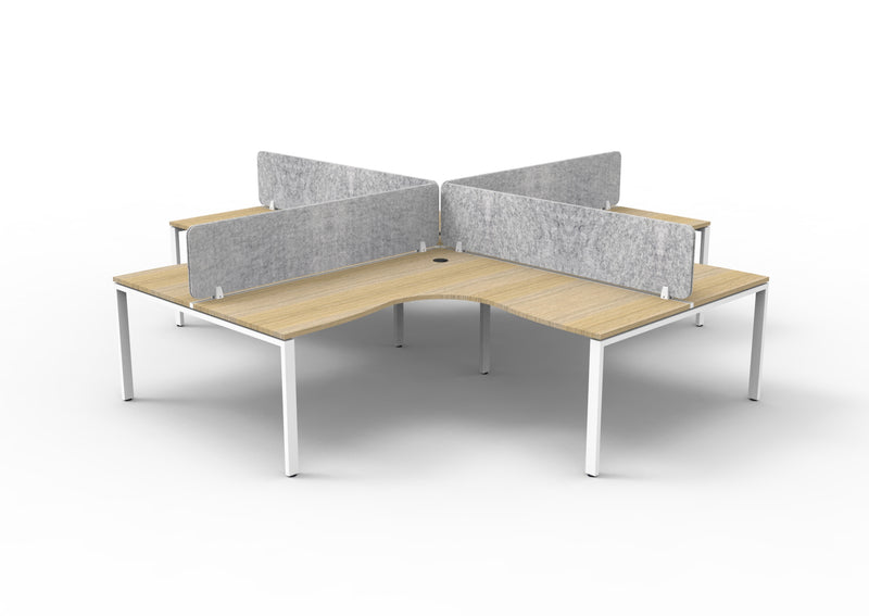 Infinity Profile Leg Corner Workstation - 4 Persons With Eco Panel