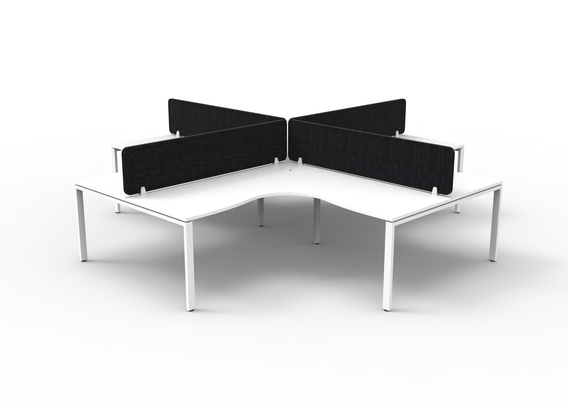Infinity Profile Leg Corner Workstation - 4 Persons With Eco Panel