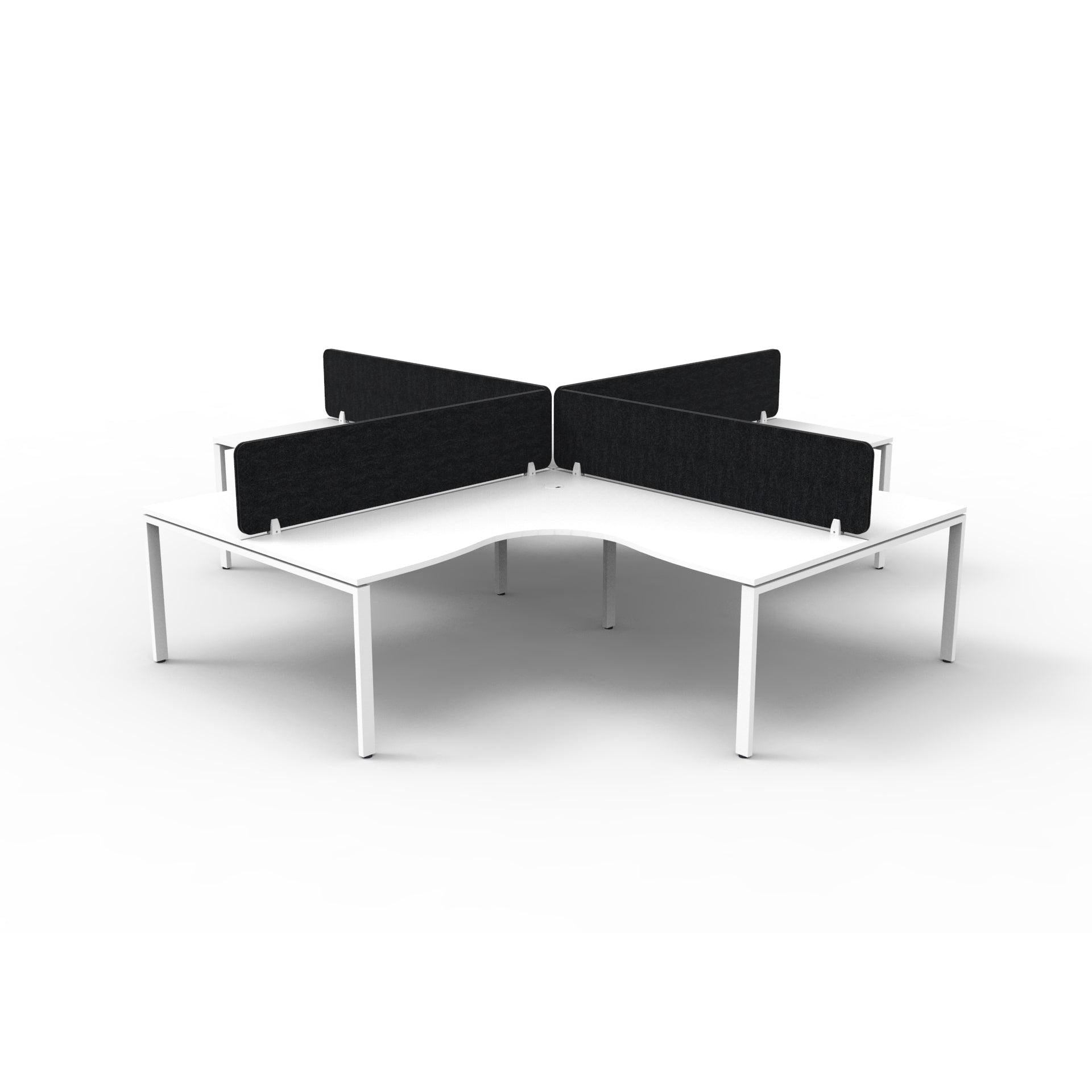 Infinity Profile Leg Corner Workstation - 4 Persons With Eco Panel-Elite Office Furniture