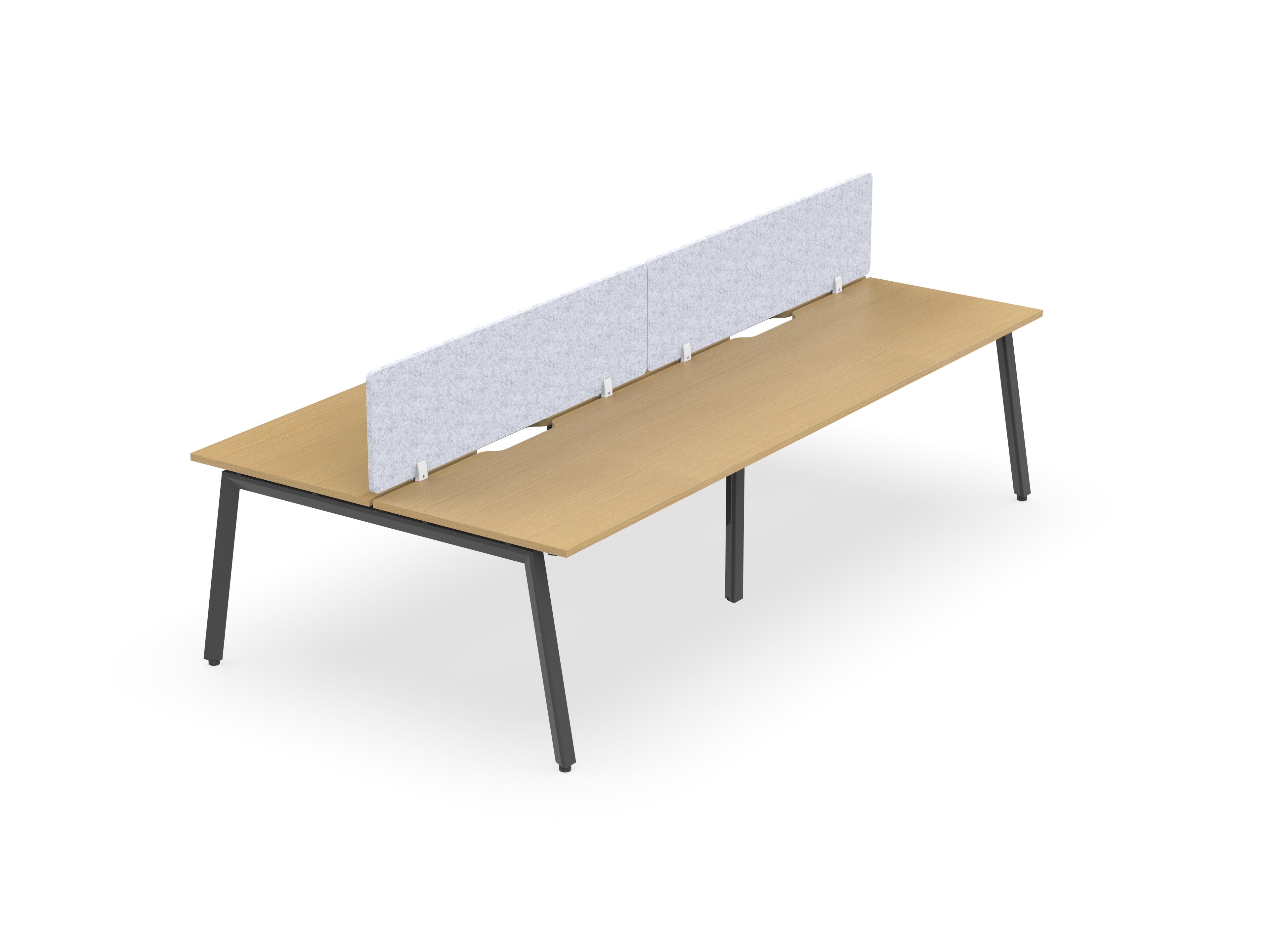 Daytona 4 Person Double Sided Workstation - With Screen