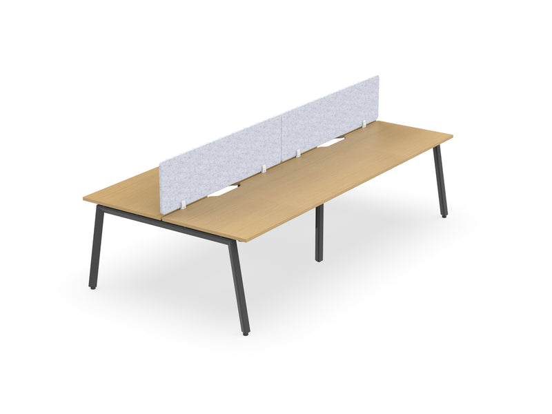 Daytona 4 Person Double Sided Workstation - With Screen