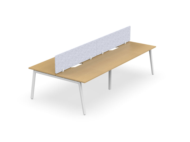 Daytona 4 Person Double Sided Workstation - With Screen