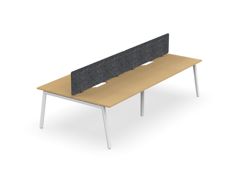 Daytona 4 Person Double Sided Workstation - With Screen