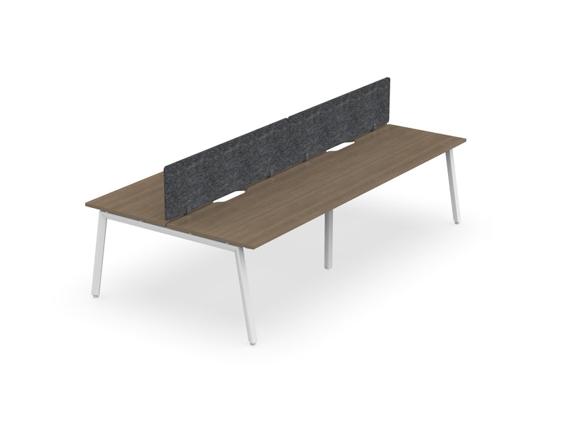Daytona 4 Person Double Sided Workstation - With Screen