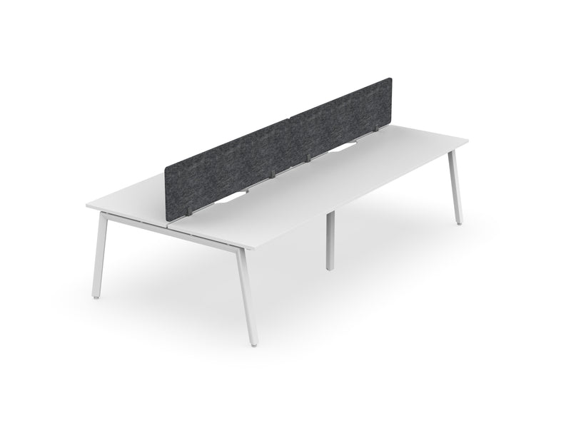 Daytona 4 Person Double Sided Workstation - With Screen