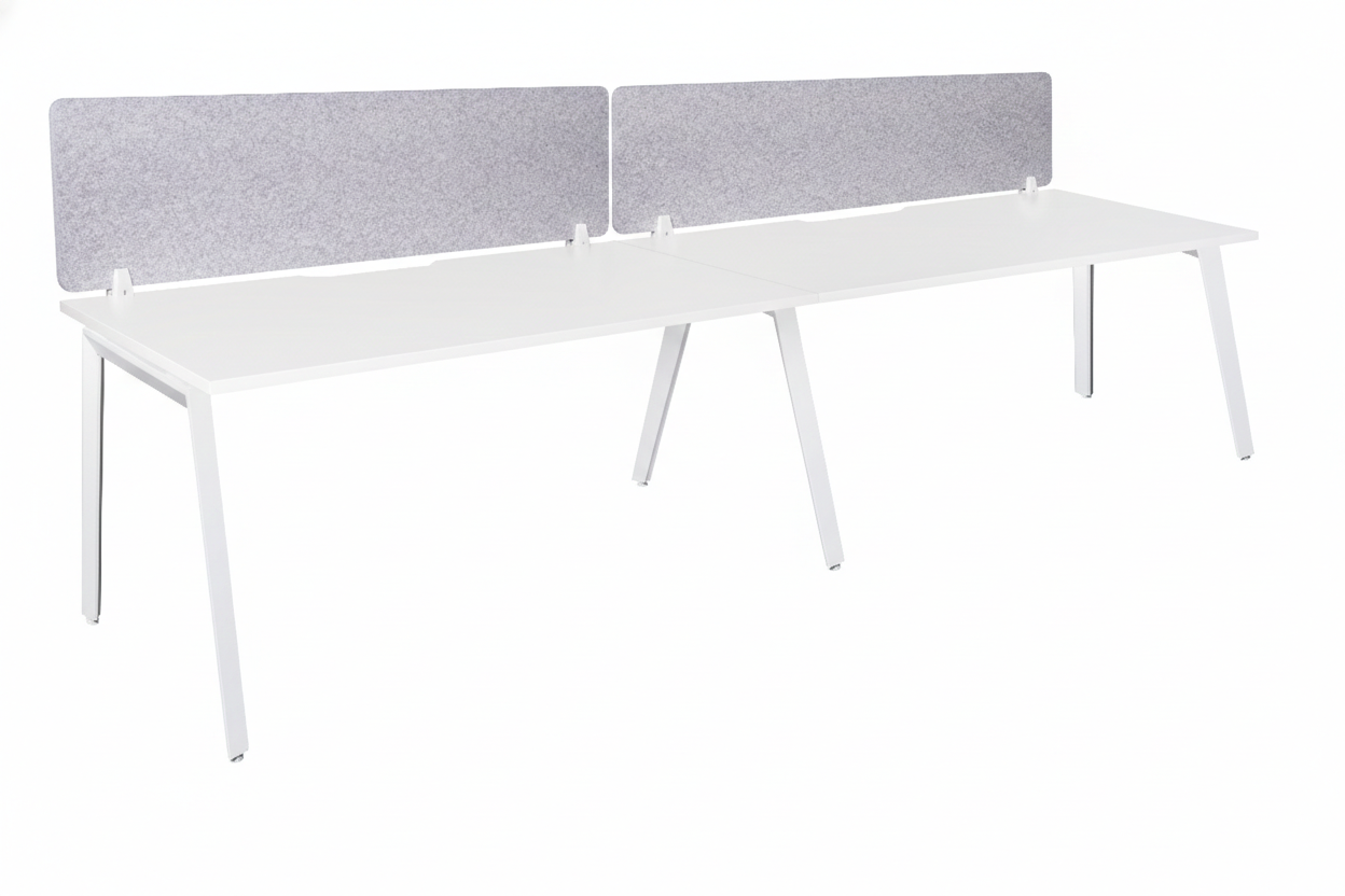Daytona 2 Person Single Sided Workstation - With Screen
