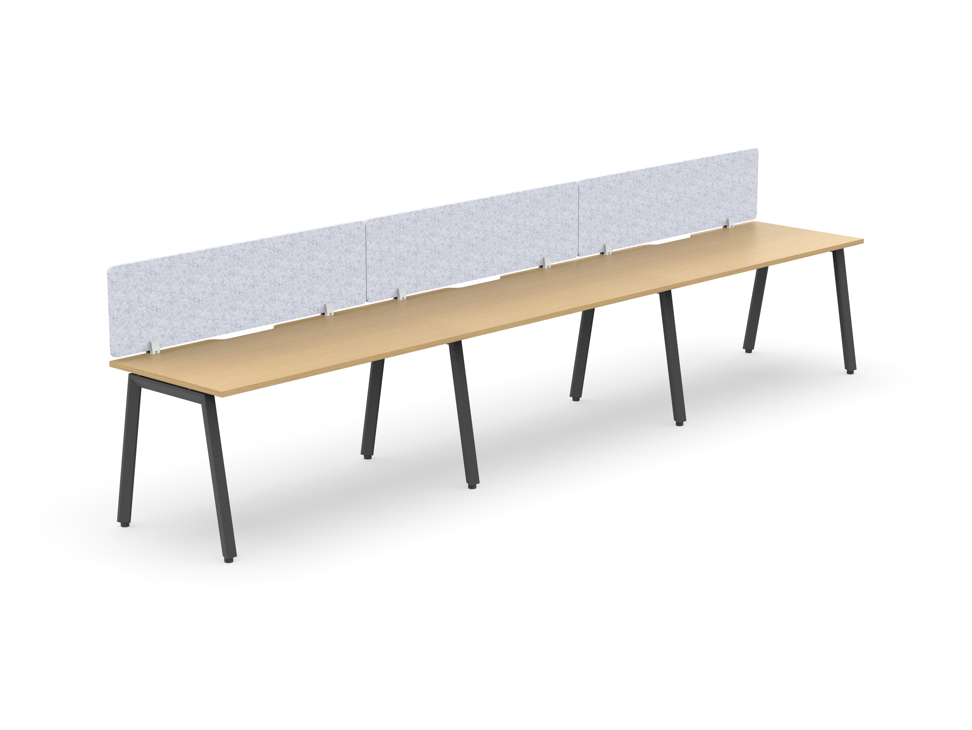 Daytona 3 Person Single Sided Workstation - With Screen