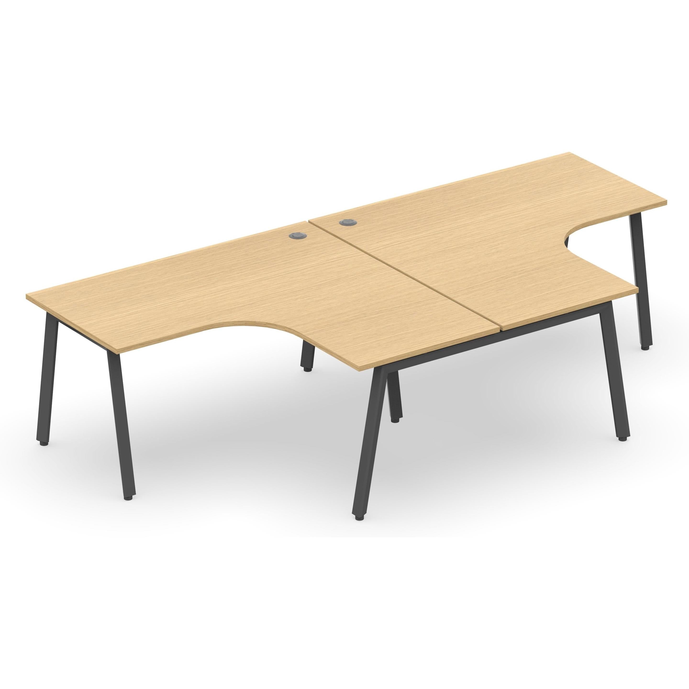 Daytona 2 Person Corner T Shape Workstation - Without Screen