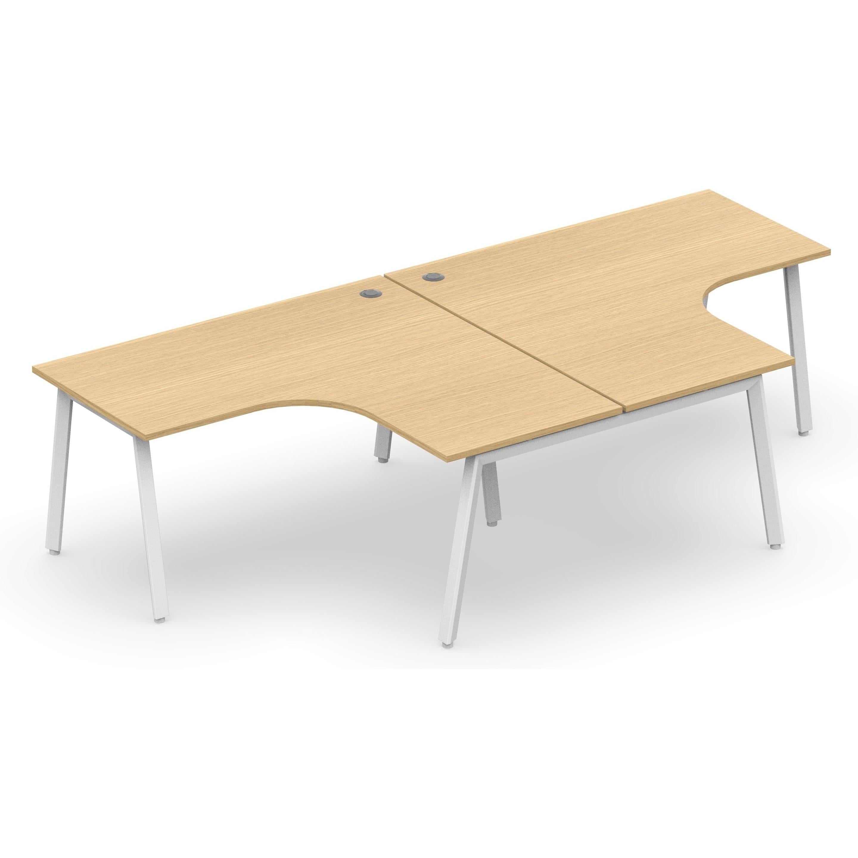 Daytona 2 Person Corner T Shape Workstation - Without Screen