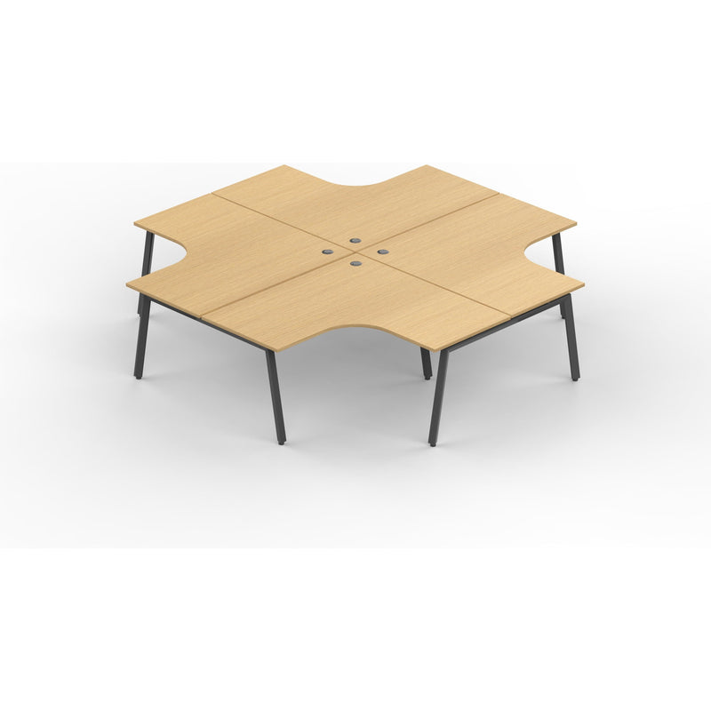 Daytona 4 Person Corner X Shape Workstation - Without Screen-Elite Office Furniture