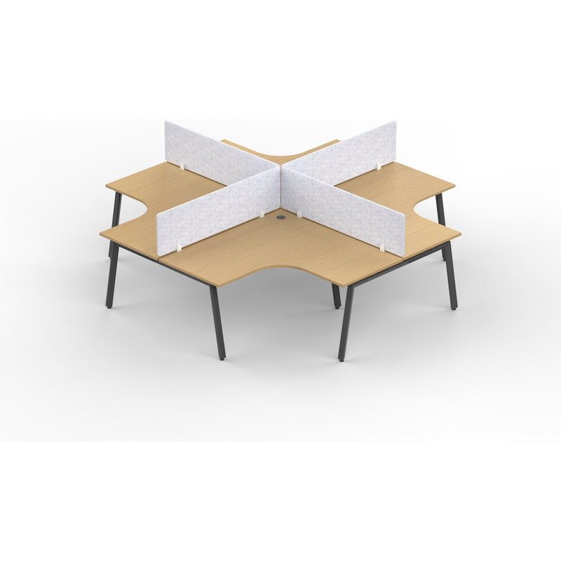 Daytona 4 Person Corner X Shape Workstation - With Screen-Elite Office Furniture