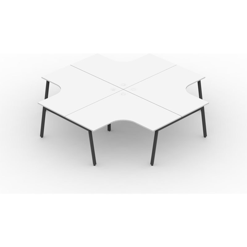 Daytona 4 Person Corner X Shape Workstation - Without Screen-Elite Office Furniture