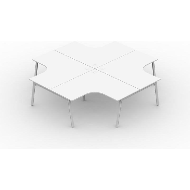 Daytona 4 Person Corner X Shape Workstation - Without Screen-Elite Office Furniture